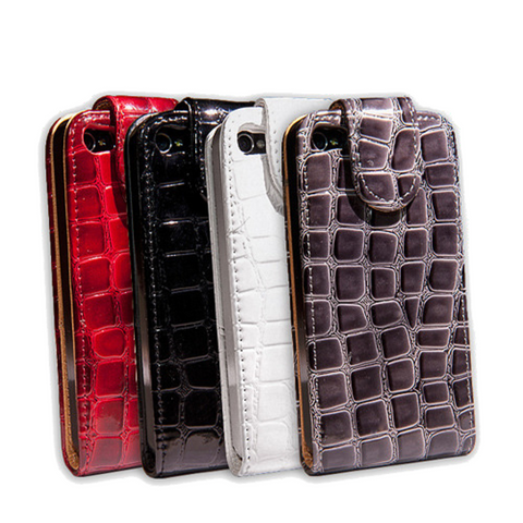 Crocodile Leather Flip Case for Iphone 4 4S