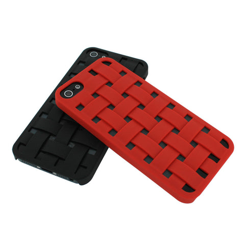 3D Basket Weave Interlink Silicone Case For iPhone 4 4S